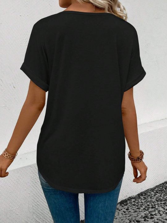 LUNE Solid Batwing Sleeve Tee