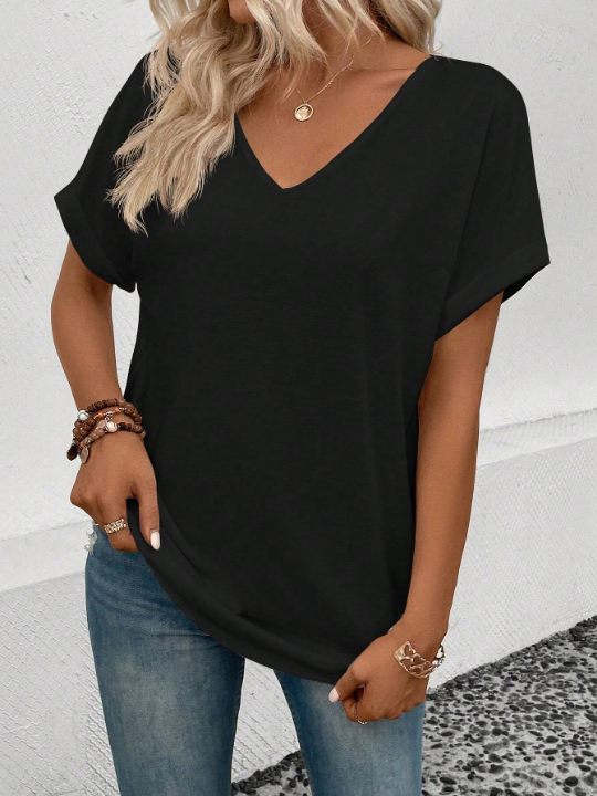 LUNE Solid Batwing Sleeve Tee