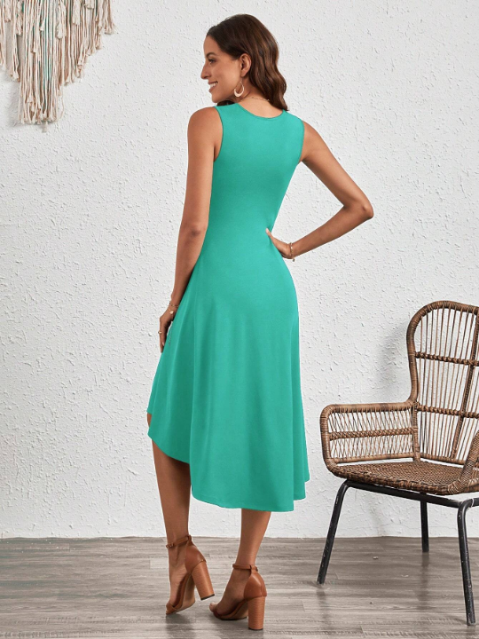 Clasi Ruched Front Solid Dress