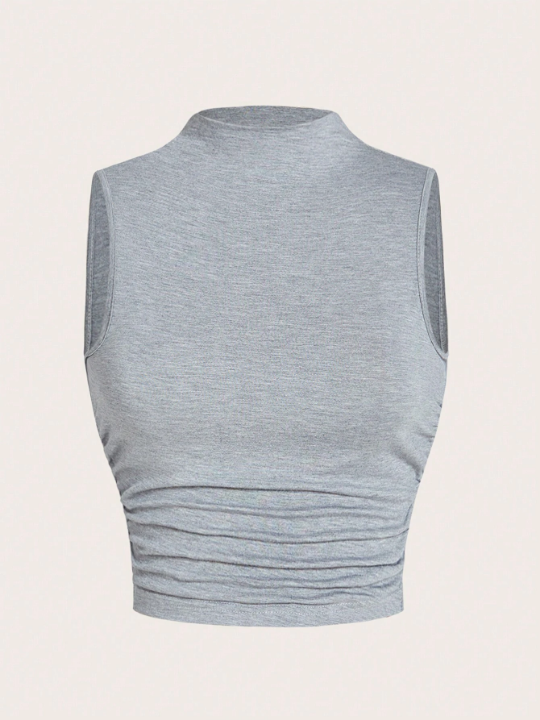 EZwear Solid Ruched Tank Top