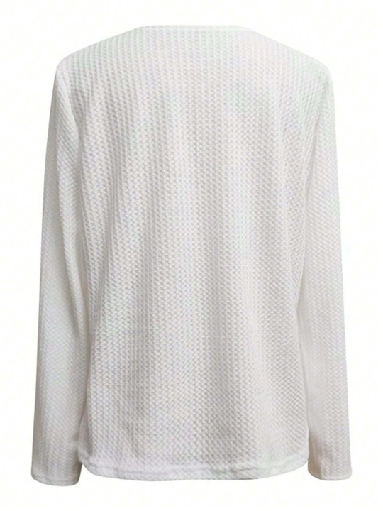 Half Zip Waffle Knit Tee