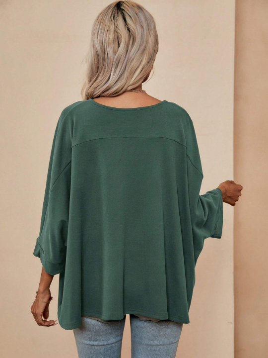 LUNE Solid Batwing Sleeve Tee