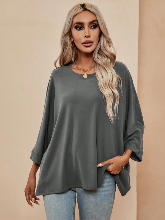 LUNE Solid Batwing Sleeve Tee