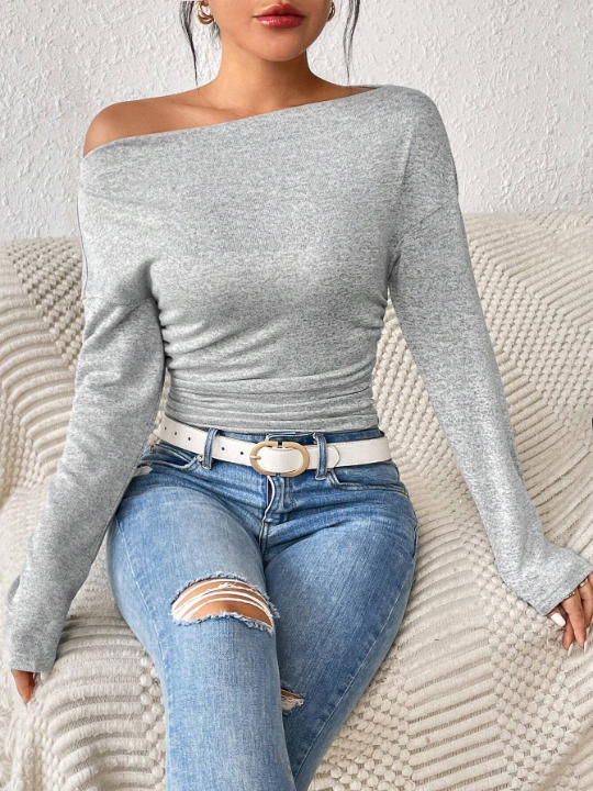 Essnce Off Shoulder Ruched Tee