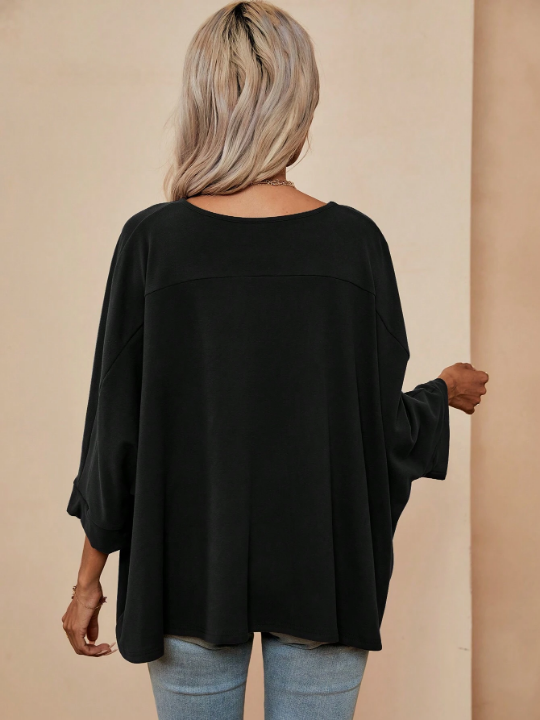 LUNE Solid Batwing Sleeve Tee