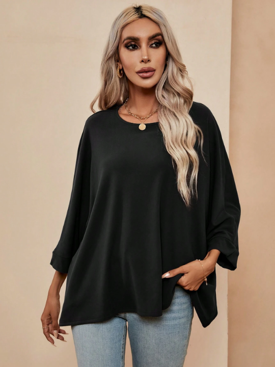 LUNE Solid Batwing Sleeve Tee