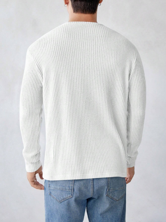 Manfinity Homme Men Solid Ribbed Knit Tee