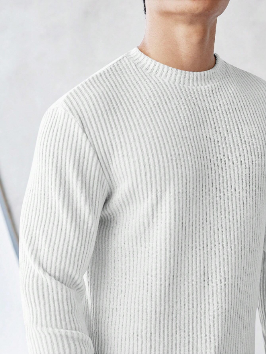 Manfinity Homme Men Solid Ribbed Knit Tee