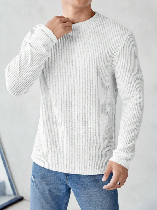 Manfinity Homme Men Solid Ribbed Knit Tee