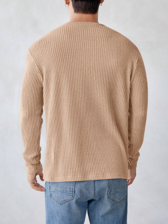 Manfinity Homme Men Solid Ribbed Knit Tee