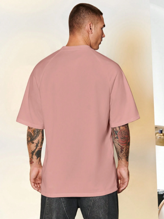 Manfinity Men's Solid Color Short Sleeve T-shirt