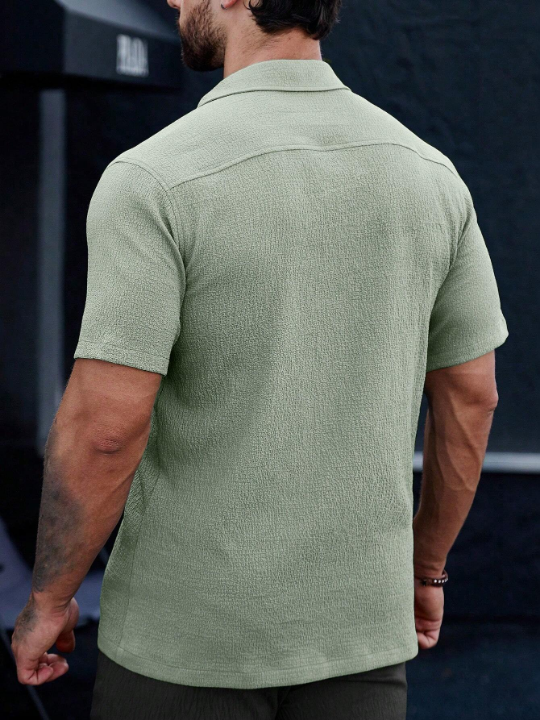 Manfinity Homme Men Flap Pocket Button Up Shirt