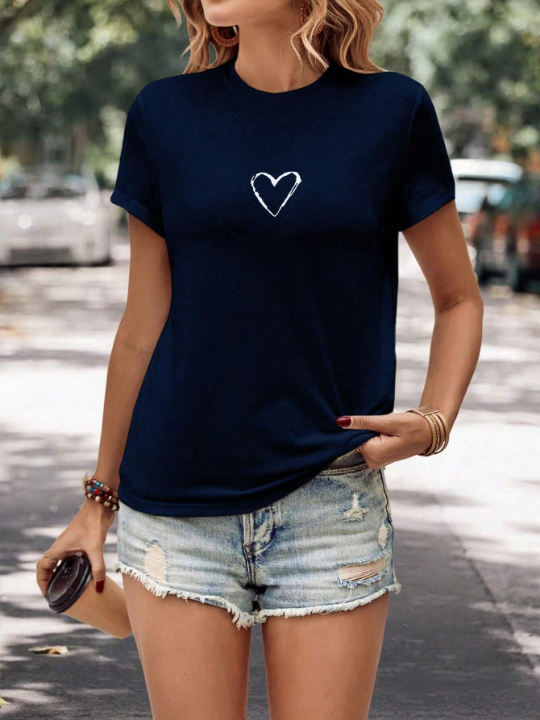 LUNE Heart Print Tee