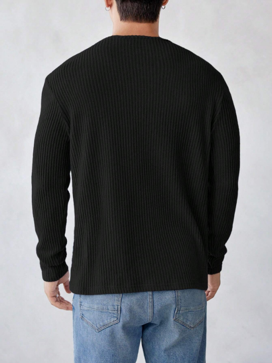 Manfinity Homme Men Solid Ribbed Knit Tee