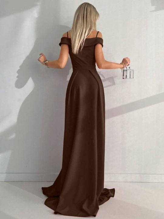 Women's Off Shoulder High Slit Dress