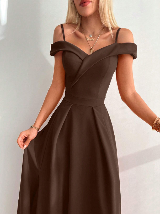 Women's Off Shoulder High Slit Dress