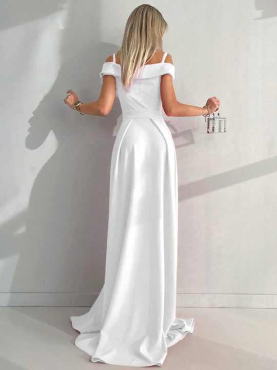 Women's Off-shoulder High Slit Dress