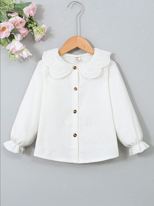 Young Girl Peter Pan Collar Button Front Blouse