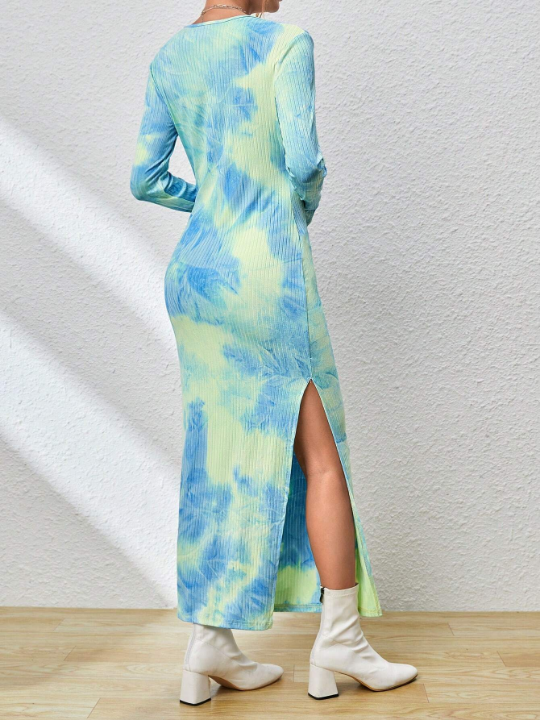 Essnce Ladies' Tie-dye High Slit Dress