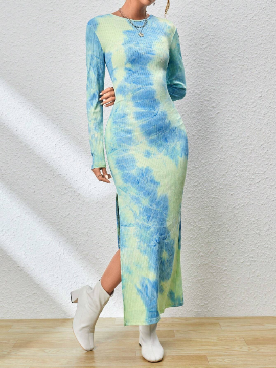 Essnce Ladies' Tie-dye High Slit Dress