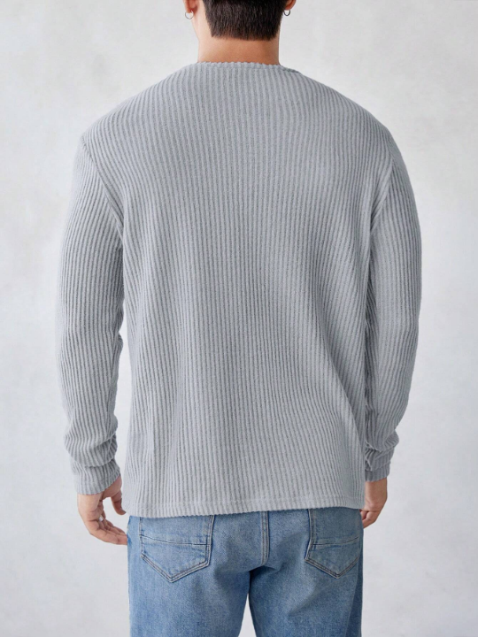 Manfinity Homme Men's Ribbed Knit Long Sleeve Top