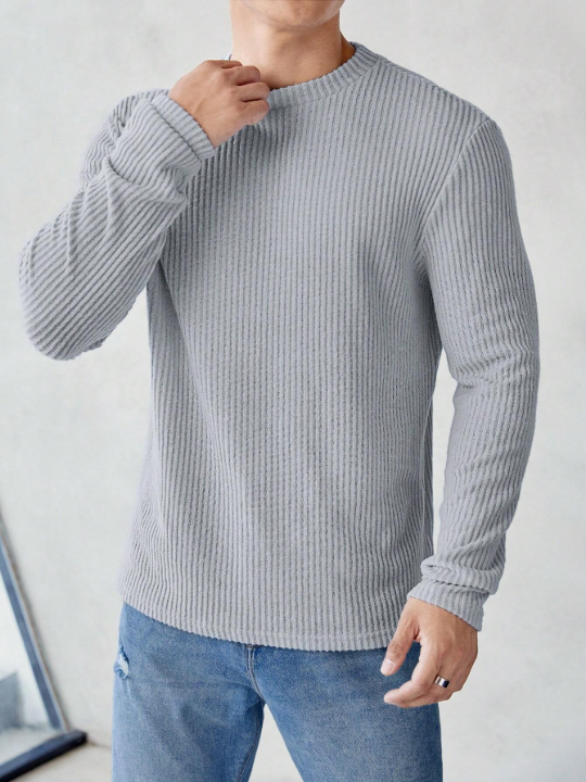 Manfinity Homme Men's Ribbed Knit Long Sleeve Top