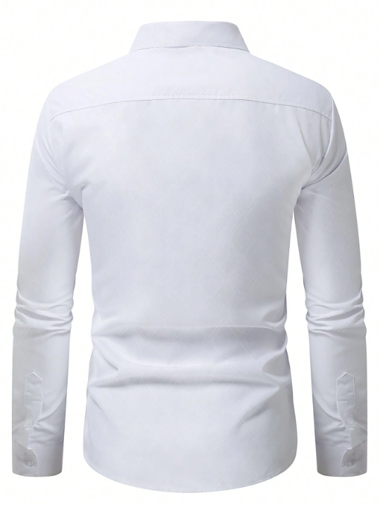 Manfinity Mode Men's Solid Color Long Sleeve Shirt