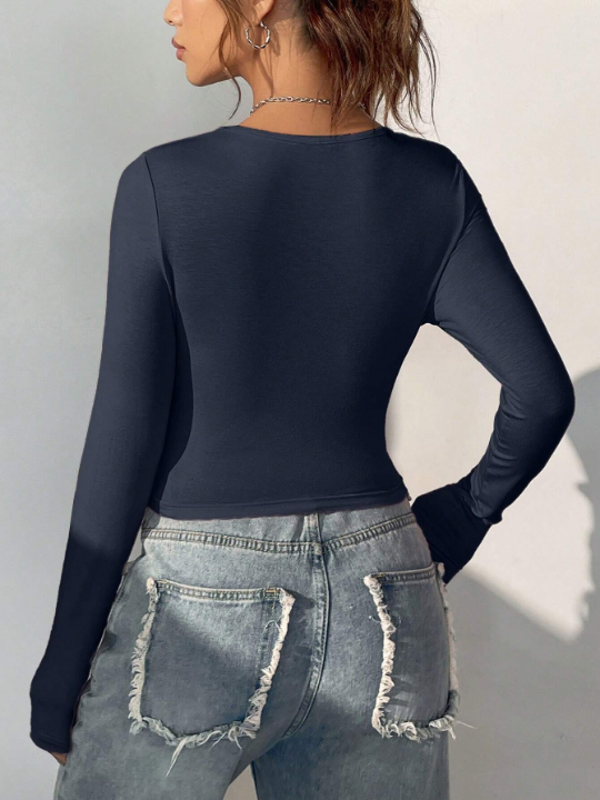 EZwear Long Sleeve Cropped T-shirt