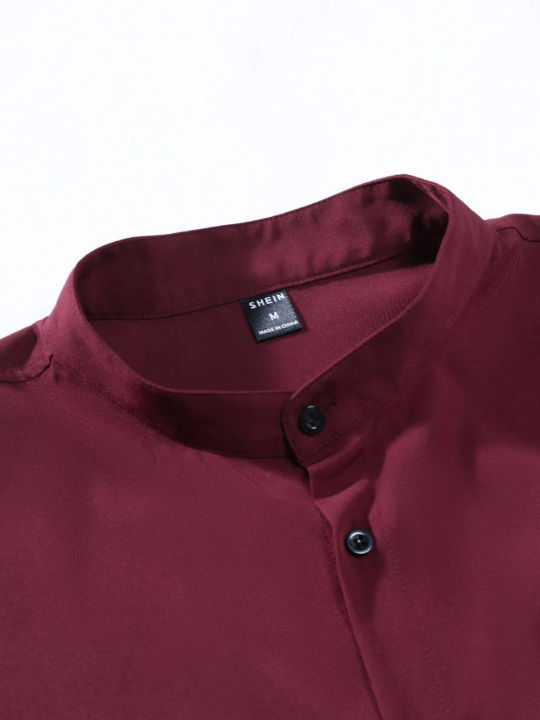 Manfinity Mode Men's Solid Color Shirt