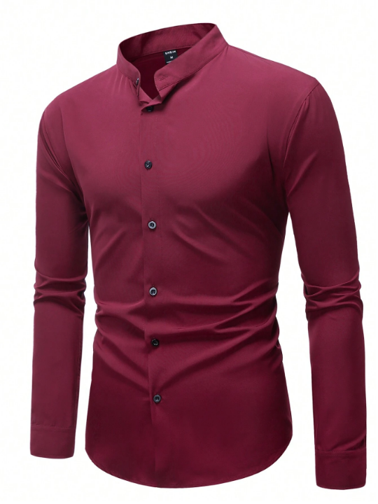 Manfinity Mode Men's Solid Color Shirt