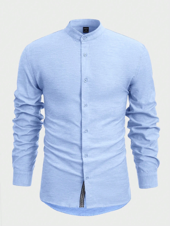 Manfinity Mode Men Cotton Geo Taped Button Up Shirt