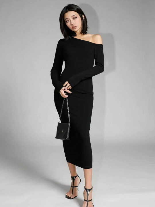 Women's Irregular Off-Shoulder Bodycon Dress