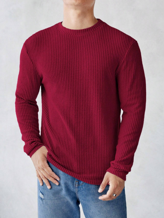 Manfinity Homme Men's Knitted Long Sleeve T-Shirt