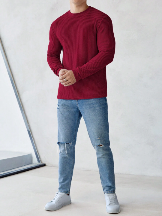 Manfinity Homme Men's Knitted Long Sleeve T-Shirt