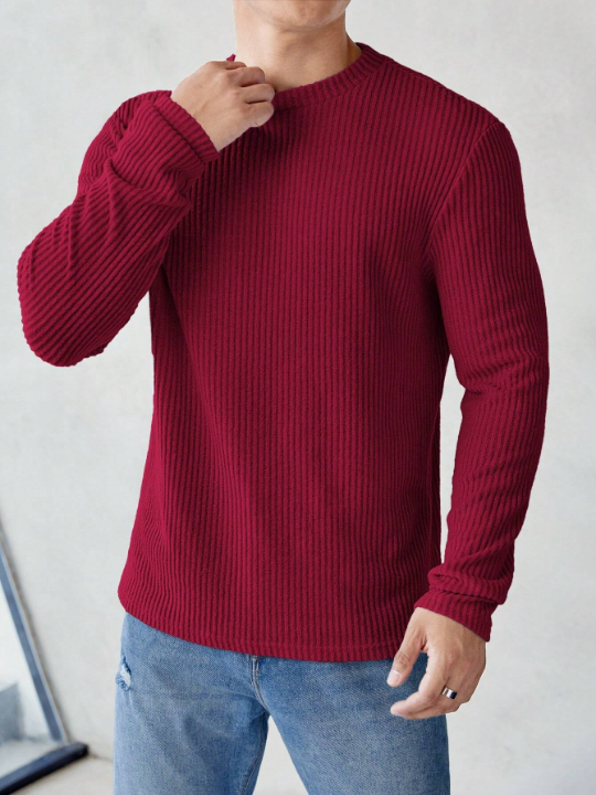 Manfinity Homme Men's Knitted Long Sleeve T-Shirt