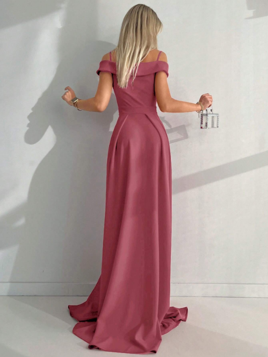 Women's Off-shoulder High Split Dress