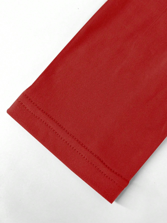 Solid Color Pleated T-Shirt