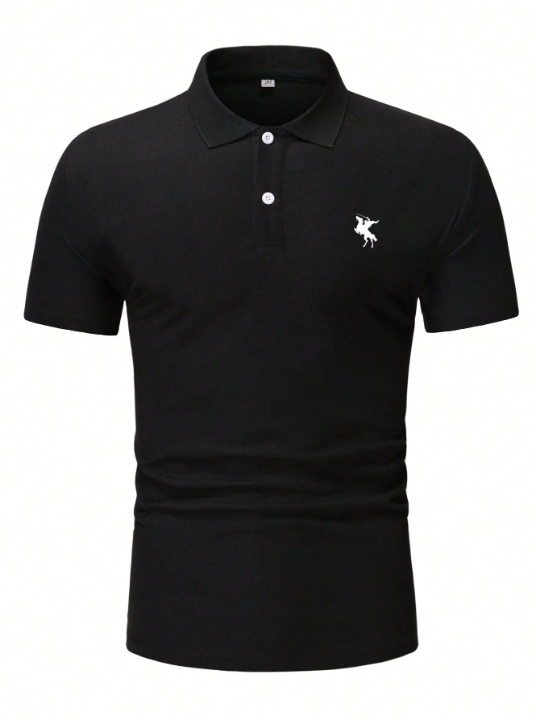 Manfinity Mode Men'S Printed Short Sleeve Polo Shirt