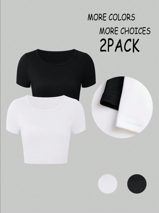 Women's Black & White T-Shirt Set