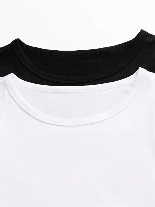 Women's Black & White T-Shirt Set