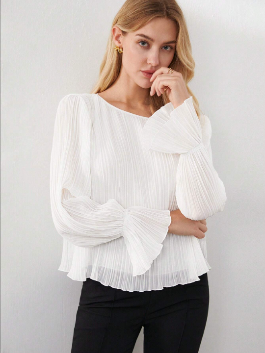 BIZwear Women'S Round Neck Long Sleeve Shirt