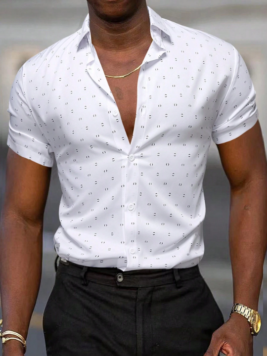 Manfinity Mode Men's All-over Printed Short Sleeve Shirt