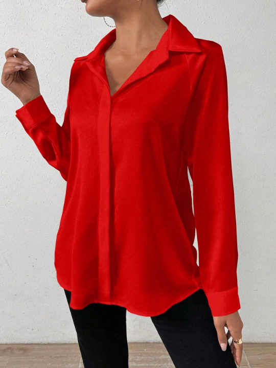 Privé Solid Color Long Sleeve Shirt