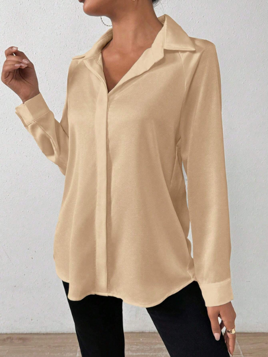 Privé Solid Color Long Sleeve Shirt