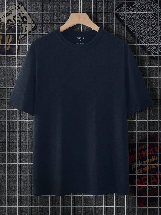 Men's Oversized Letter And Pigeon Printed Drop Shoulder Short Sleeve T-Shirt