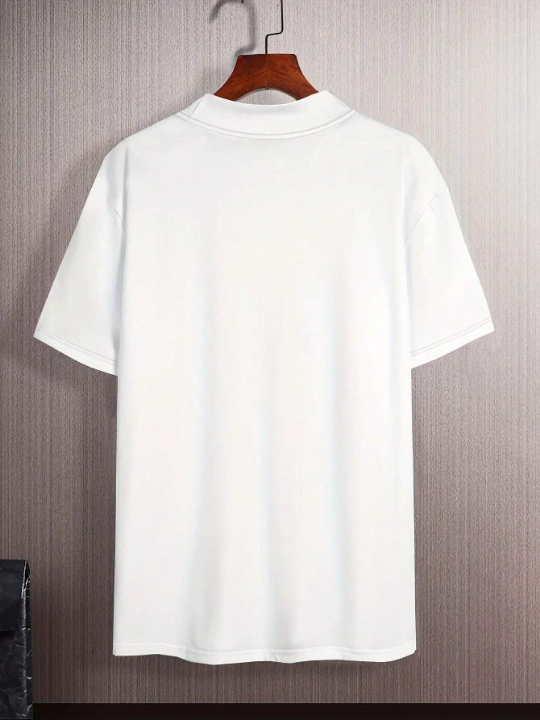 Men's Solid Color Stand Collar T-Shirt
