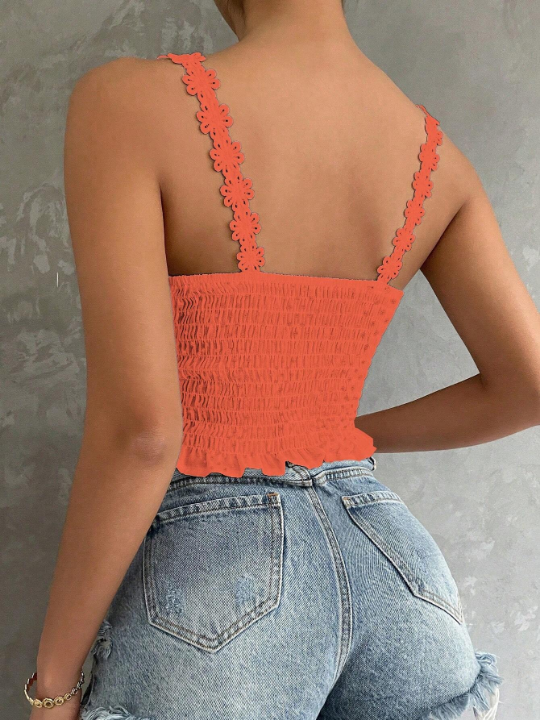 Essnce Guipure Lace Overlay Cami Top