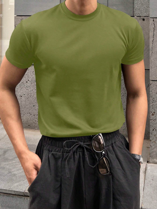 DAZY Men's Solid Color Short Sleeve Summer T-Shirt