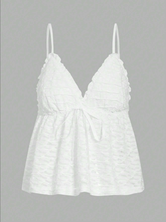 MOD Bowknot Texture Camisole Top