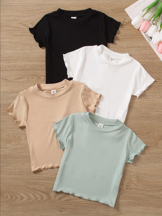 Kids EVRYDAY Young Girl Round Neck Knit T-Shirt